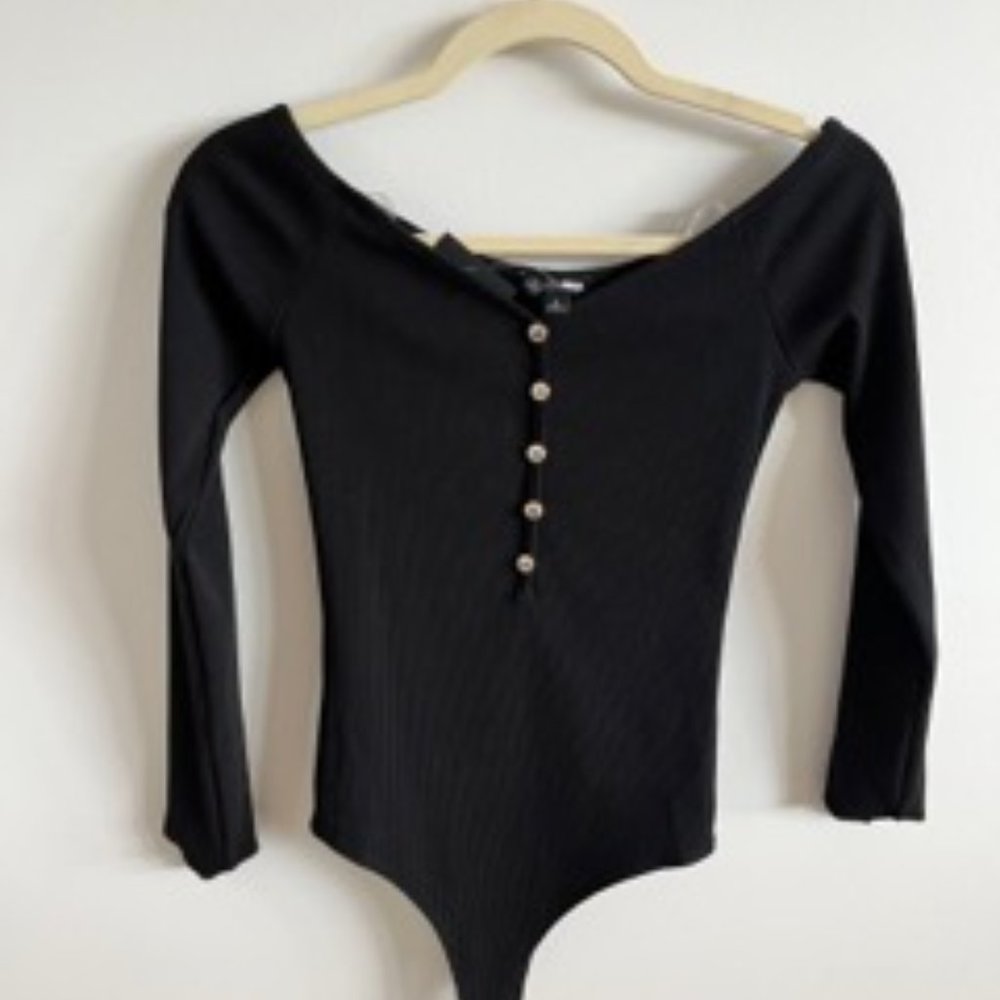 Fashion Nova Off-Shoulder Thong Bodysuit